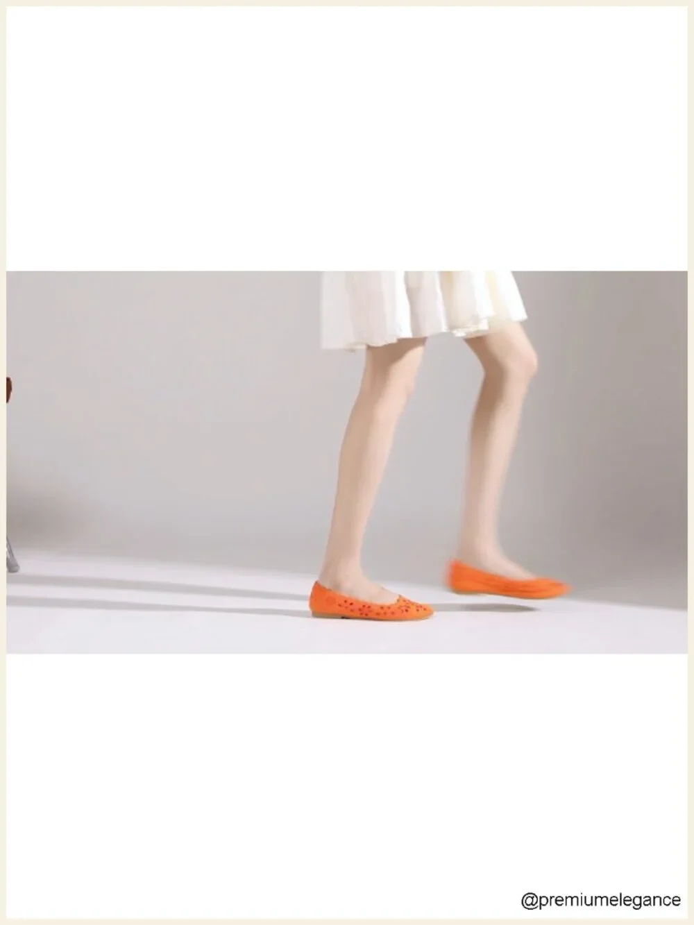 Mesh Ballet Flats with Flower Eyelets, Slip On Walking Flats